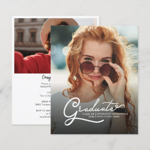 Papier Graduation 2025 Grad Photos Invitation de la fête