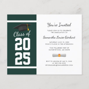Papier Graduation 2025 Green Grad Party Invitation