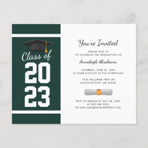 Papier Graduation 2025 Green Grad Party Invitation