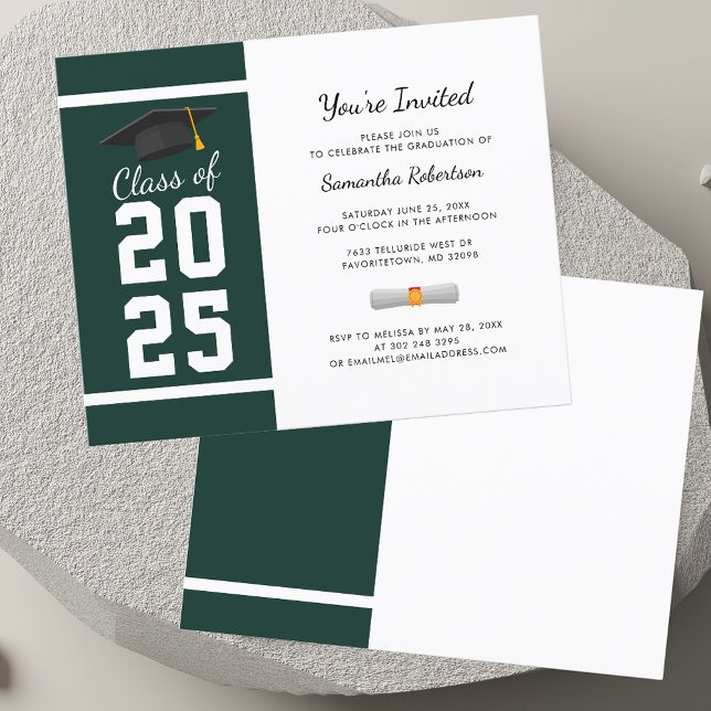 Papier Graduation 2025 Parti Grad Party Invitation (Modern Graduation 2025 Party Grad Party Invitation)