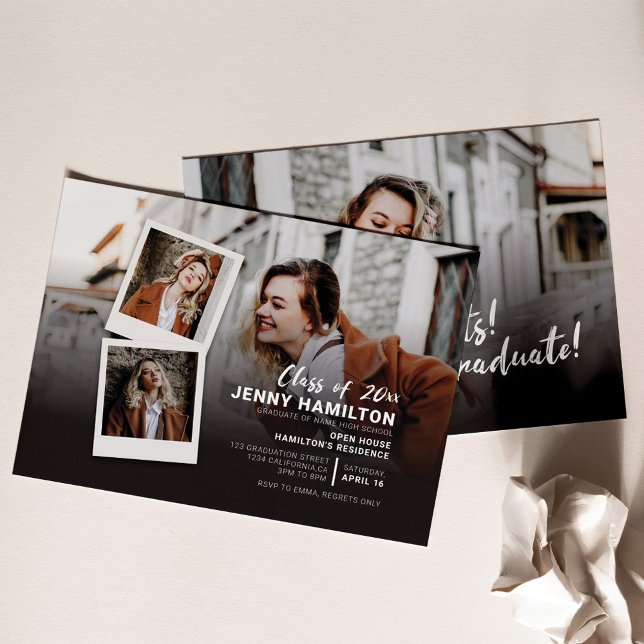 Papier Graduation 2025 Party Open House Photo Invitation (Créateur téléchargé)