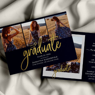 Papier Graduation 2025 Photo Collage Grad Faire-part