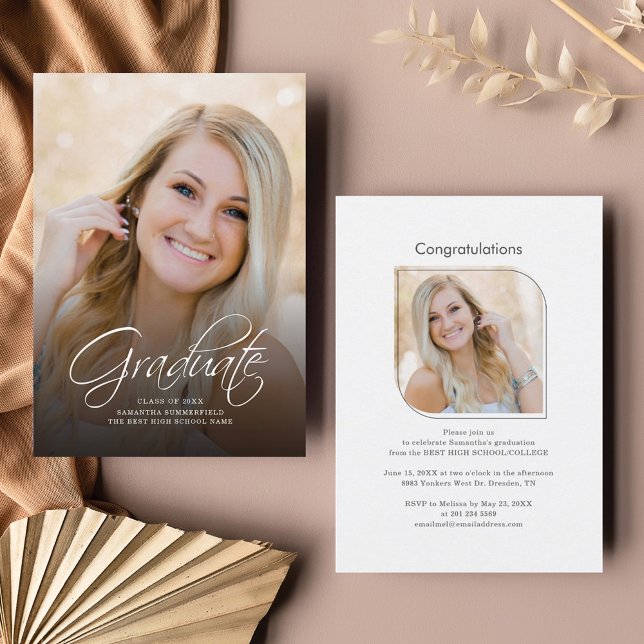 Papier Graduation 2025 Photo Grad Party Invitation (Créateur téléchargé)