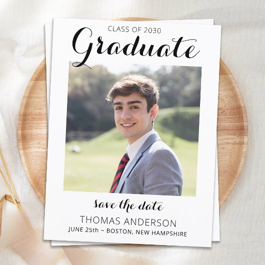 Papier Graduation Budget Enregistrer La Date Photo Modern