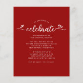 Papier Graduation Budget Rouge 4 Script photo Invitation (Dos)