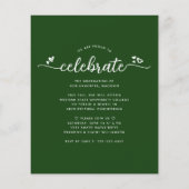 Papier Graduation Budget Vert 4 Script photo Invitation (Dos)
