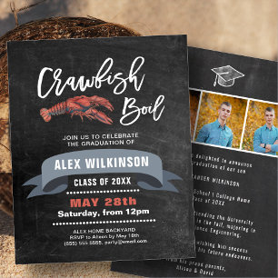 Papier Graduation BUDGÉTAIRE 3 Photo Crawfish Invitation