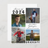 Papier Graduation budgétaire 5 Faire-part photo (Devant / Derrière)