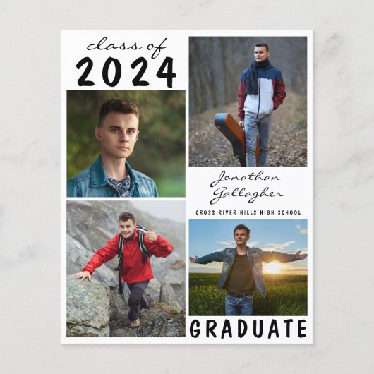 Papier Graduation budgétaire 5 Faire-part photo (Devant)