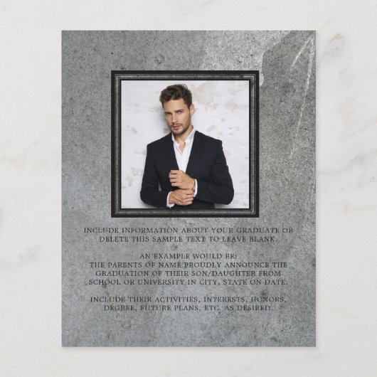 Papier Graduation budgétaire 5 Faire-part photo (Dos)