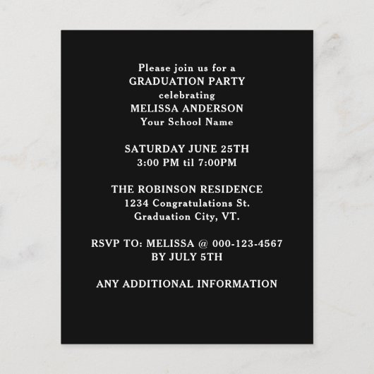 Papier Graduation budgétaire Élégant 5 Photo Collage Invi (Dos)