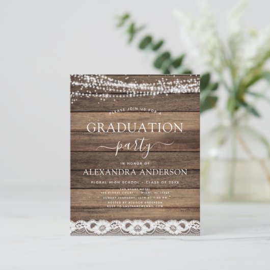 Papier Graduation budgétaire Rustic Farmhouse 2023 (Debout devant)
