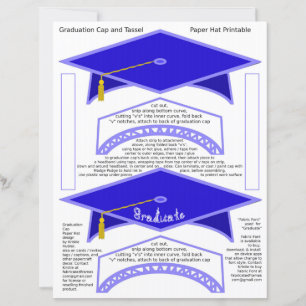 Papier Graduation Cap Blue Party Casquettes Graduate Shee
