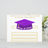Papier Graduation Cap Purple Party Hat 2026 in White (Debout devant)