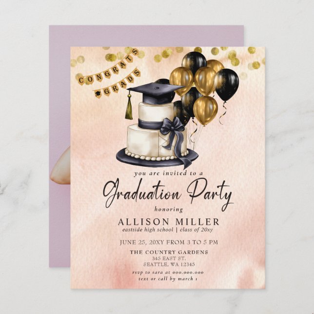 Papier Graduation du budget Célébration de la photographi (Devant / Derrière)