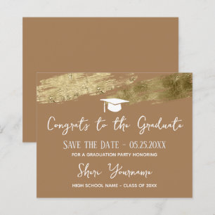 Papier Graduation Enregistrer la date Gold