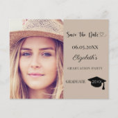 Papier Graduation Party mocha beige Save the Date card (Devant)