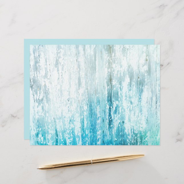 Papier Grain de bois Turquoise Blanc Rustique Texture Déc (Devant/Arrière en situation)