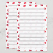 Papier Graines de fruits à la grenade Gris Lliné Lettre é (Devant / Derrière)