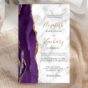 Papier Grand budget Purple Gold Agate Mariage en marbre