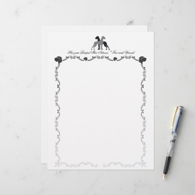 Papier Grand Danois (Devant/Arrière en situation)