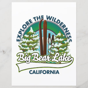 Papier Grand lac Big Bear Californie logo ski