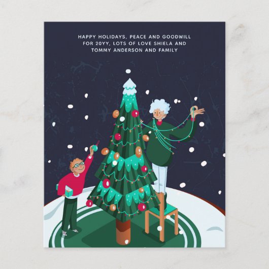 Papier Grand-mère Grand-mère Décoration Arbre de Noël Per (Devant)