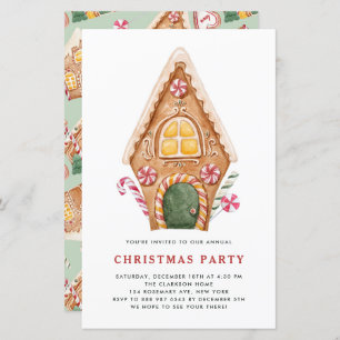 Papier Grand pain d'épice Maison Noël Invitation de fête