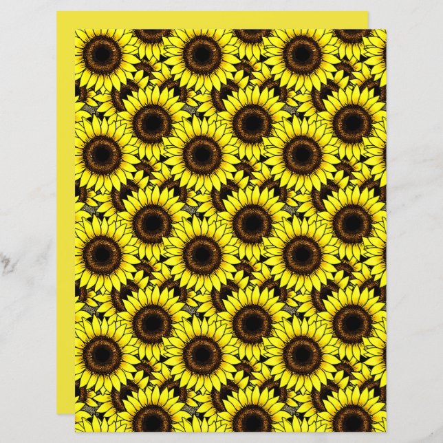 Papier Grand Tournesol Jaune Doré (Devant / Derrière)