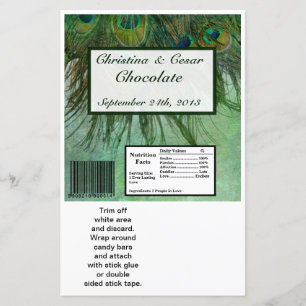 Papier Grandes barrettes de Hershey Peacock Green Feather