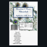Papier Grandes barrettes de Hershey Peacock Plumes Bleu<br><div class="desc">Ces 2 adorables Hérshey's Large Bar Wrappers sont imprimés à une taille de 5" x 5, 3" (pour envelopper autour de la taille RÉGULIÈRE 1, 55 oz. Hershey's Candy Bars) et sont imprimés sur du papier de 100 livres brillant, vibrant et de 100 livres. Notre papier de base contient 50%...</div>