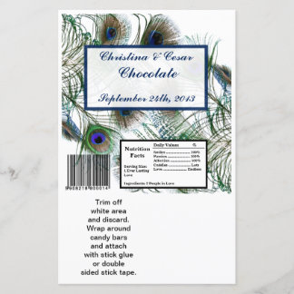 Papier Grandes barrettes de Hershey Peacock Plumes Bleu