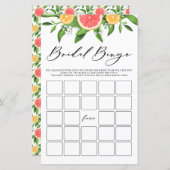 Papier Grapefruit Bride Bingo Fête des mariées d'été (Devant / Derrière)