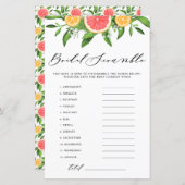 Papier Grapefruit Bride Mot Scramble Fête des mariées Jeu (Devant / Derrière)