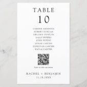 Papier Graphique de placement de mariage simple noir et b (Devant)