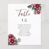 Papier Graphique de placement de table de mariage floral (Devant)