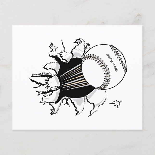 Papier graphisme de balle rapide déchirée par le softball (Devant)