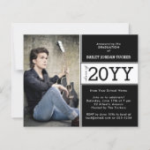 Papier Gras noir et blanc Faire-part de diplôme photo (Devant)