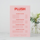 Papier Gras Pink & Red Modern Business Service Tarifs (Debout devant)