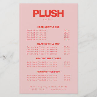 Papier Gras Pink & Red Modern Business Service Tarifs