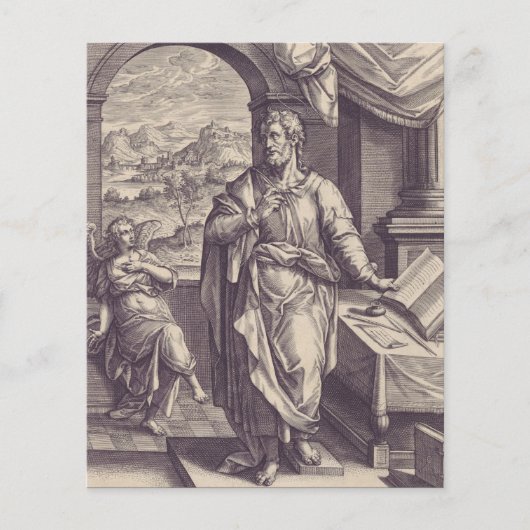 Papier Gravure de Saint Matthieu, Inspiration Divine (Devant)