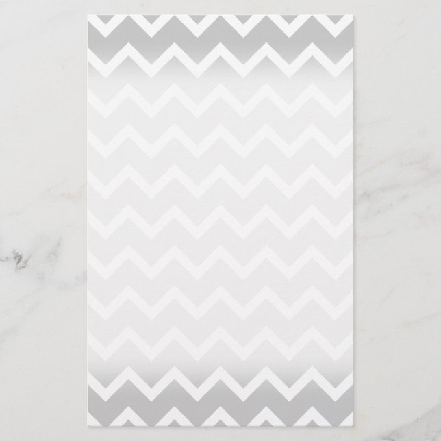 Papier Gray and White Zigzag Stripes. (Devant)