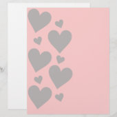 Papier Gray hearts on a rose background (Devant / Derrière)