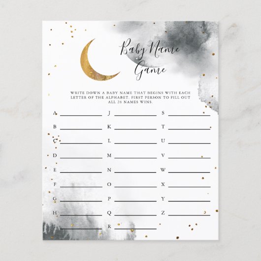 Papier Gray Moon Baby Nom Douche Jeu (Devant)