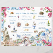 Papier Grèce Mariage Week-end de bienvenue Itinéraire (Dos)