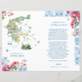 Papier Grèce Mariage Week-end de bienvenue Itinéraire (Devant)