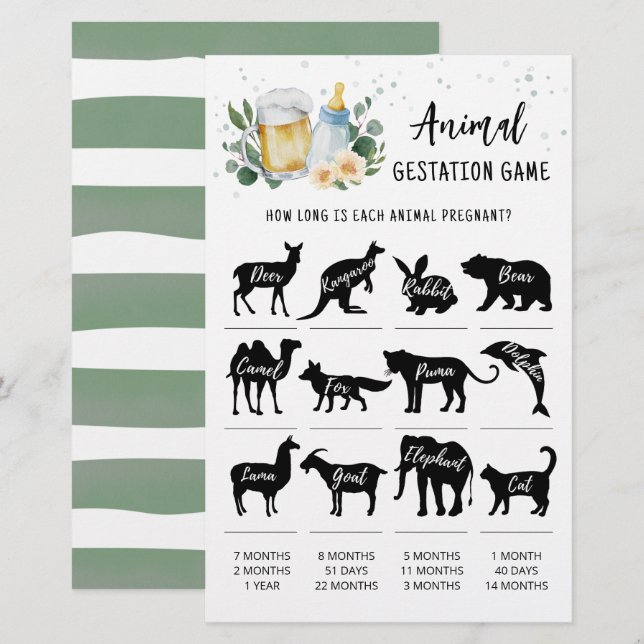 Papier Green Baby est en train de brasser animal Gestatio (Devant / Derrière)