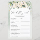 Papier Green Boho Trouvez Le Jeu De Mariage Invité (Devant)