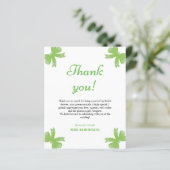 Papier Green Bow Bridal Shower Thank You Card (Debout devant)