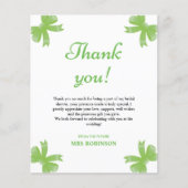 Papier Green Bow Bridal Shower Thank You Card (Devant)